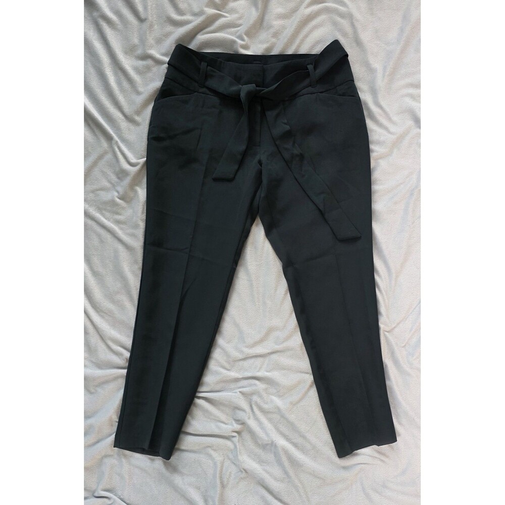 Flirtatious Dark Green Tie Waist Tapered Dress Pants Juniors 11 Stretch Belted